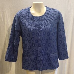 Chicos Blue Patterned Women's Jacket, Nwt Size 2